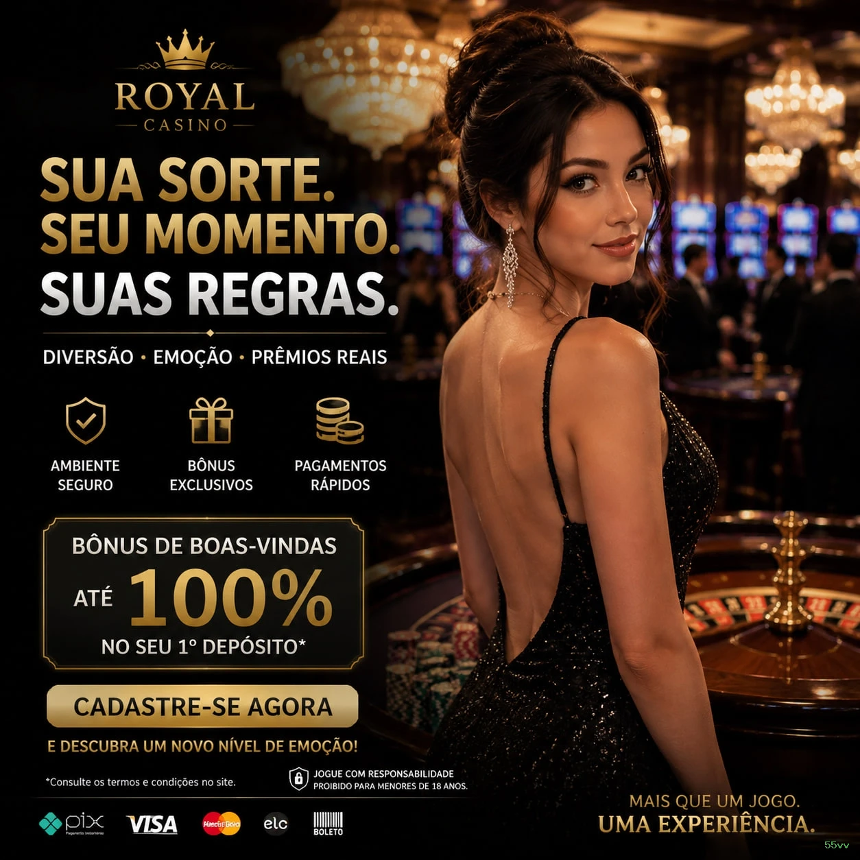 Streaming 4K no cassino ao vivo da 55vv